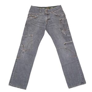 intage D&G Dolce & Gabbana Gray Cargo Jeans Multi Pocket Y2K Size 32 IT 46‎